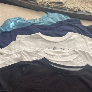 5 boys Kids Short Sleeve Tees - Light Blue, Navy, White, Black,